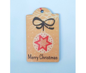 Ξύλινο Έγχρωμο διακοσμητικό στοιχείο Merry Christmas #3 Ξύλινο Έγχρωμο διακοσμητικό στοιχείο Merry Christmas #3