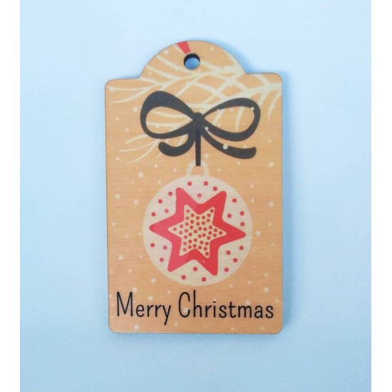 Ξύλινο Έγχρωμο διακοσμητικό στοιχείο Merry Christmas #3 Ξύλινο Έγχρωμο διακοσμητικό στοιχείο Merry Christmas #3