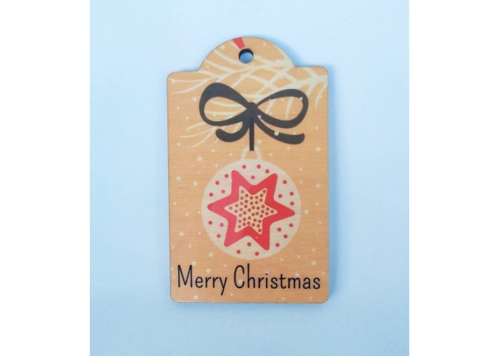 Ξύλινο Έγχρωμο διακοσμητικό στοιχείο Merry Christmas #3 Ξύλινο Έγχρωμο διακοσμητικό στοιχείο Merry Christmas #3