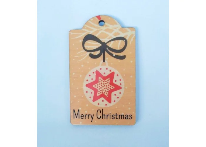 Ξύλινο Έγχρωμο διακοσμητικό στοιχείο Merry Christmas #3