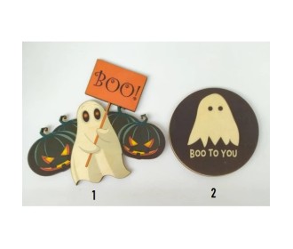 Ξύλινο Έγχρωμο διακοσμητικό στοιχείο Halloween #3