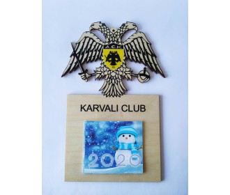 Έγχρωμο ξύλινο ημερολόγιο με αετό 15εκ  Έγχρωμο ξύλινο ημερολόγιο με αετό 15εκ