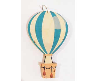 Βιβλίο Ευχών Αερόστατο #3 Με Έγχρωμη Εκτύπωση Σε Ξύλο 30cm 15φύλλα ( 30 σελίδες) + διακοσμητικό όνομα + Κάνε μια ευχή