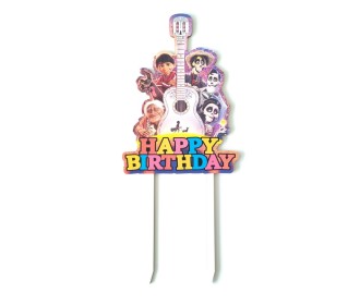 Cake Topper Happy Birthday εκτύπωση σε ξύλο 18 εκ μήκος
