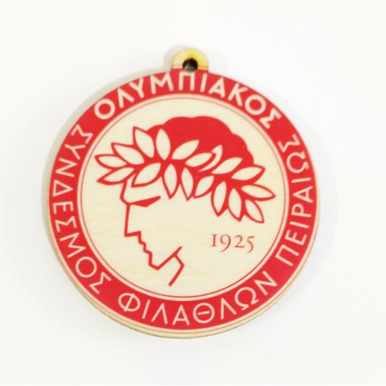 Μπρελόκ Ολυμπιακός εκτύπωση σε ξύλο Μπρελόκ Ολυμπιακός εκτύπωση σε ξύλο