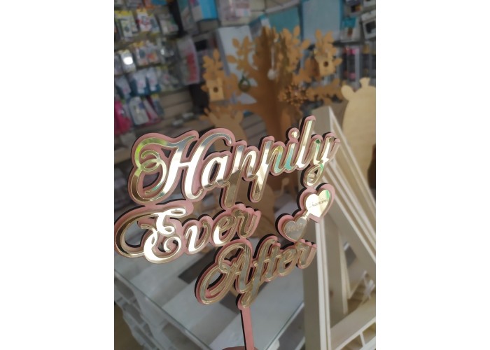 Plexiglass and Wood Cake topper 20cm Plexiglass and Wood Cake topper 20cm