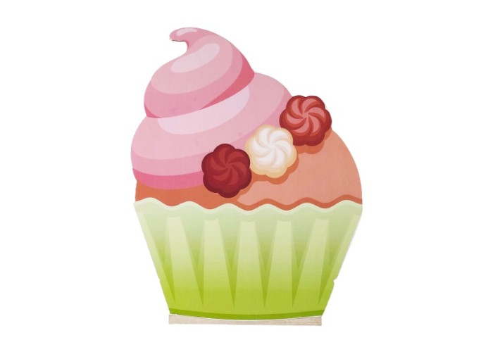 Cupcake εκτύπωση σε ξύλο