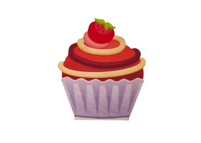 Cupcake #3 εκτύπωση σε ξύλο