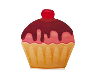 Cupcake #4 εκτύπωση σε ξύλο Cupcake #4 εκτύπωση σε ξύλο
