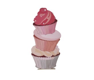 Ξύλινη θεματική βάση λαμπάδας Cupcakes με έγχρωμη εκτύπωση σε ξύλο Ξύλινη θεματική βάση λαμπάδας Cupcakes με έγχρωμη εκτύπωση σε ξύλο