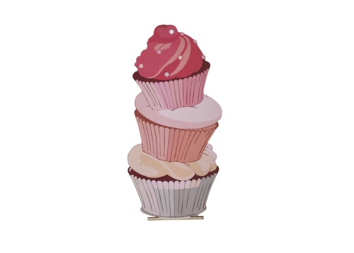 Ξύλινη θεματική βάση λαμπάδας Cupcakes με έγχρωμη εκτύπωση σε ξύλο Ξύλινη θεματική βάση λαμπάδας Cupcakes με έγχρωμη εκτύπωση σε ξύλο