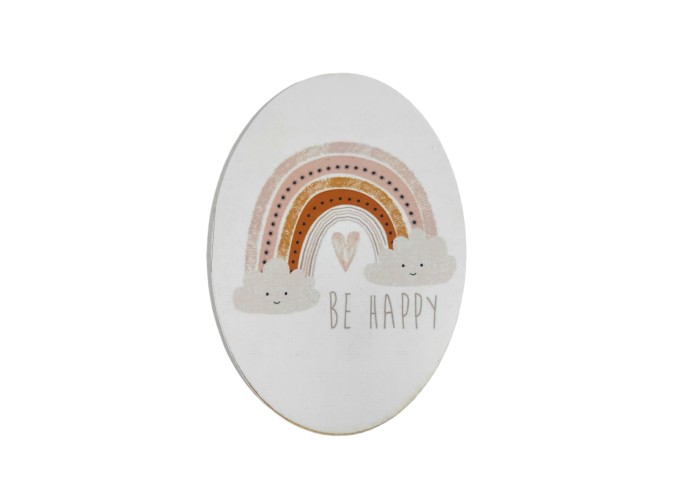 Ουράνιο Τόξο Be Happy εκτύπωση σε ξύλο
