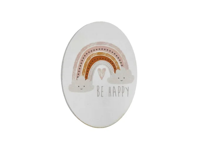 Ουράνιο Τόξο Be Happy εκτύπωση σε ξύλο