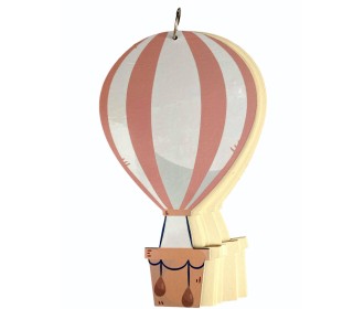 Βιβλίο Ευχών Αερόστατο #4 Με Έγχρωμη Εκτύπωση Σε Ξύλο 30cm 15φύλλα ( 30 Σελίδες) + Διακοσμητικό Όνομα + Κάνε Μια Ευχή