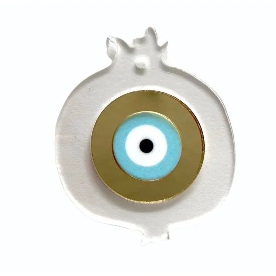 Γούρι ρόδι διάφανο και mirror plexiglass 8cm x 6.5cm