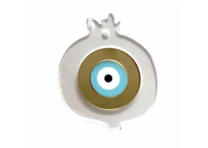 Γούρι ρόδι διάφανο και mirror plexiglass 8cm x 6.5cm
