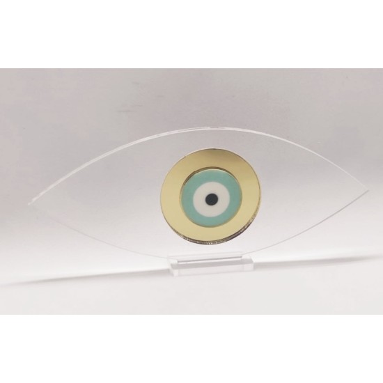 Plexiglass γούρι μάτι με βάση 14εκ Plexiglass γούρι μάτι με βάση 14εκ