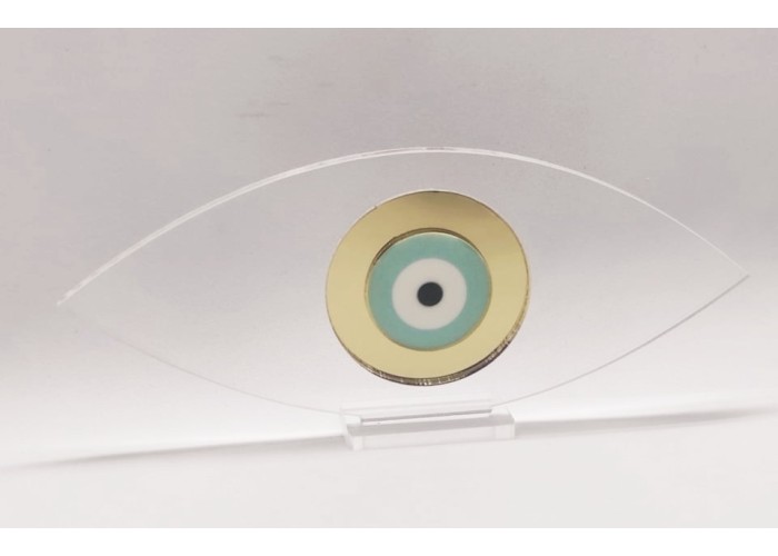 Plexiglass γούρι μάτι με βάση 14εκ Plexiglass γούρι μάτι με βάση 14εκ