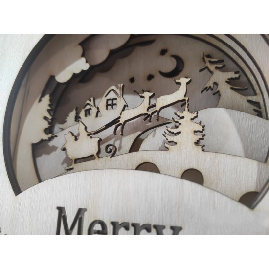 Ξύλινο Χριστουγεννιάτικο διακοσμητικό 25cm x25cm x7cm Ξύλινο Χριστουγεννιάτικο διακοσμητικό 25cm x25cm x7cm