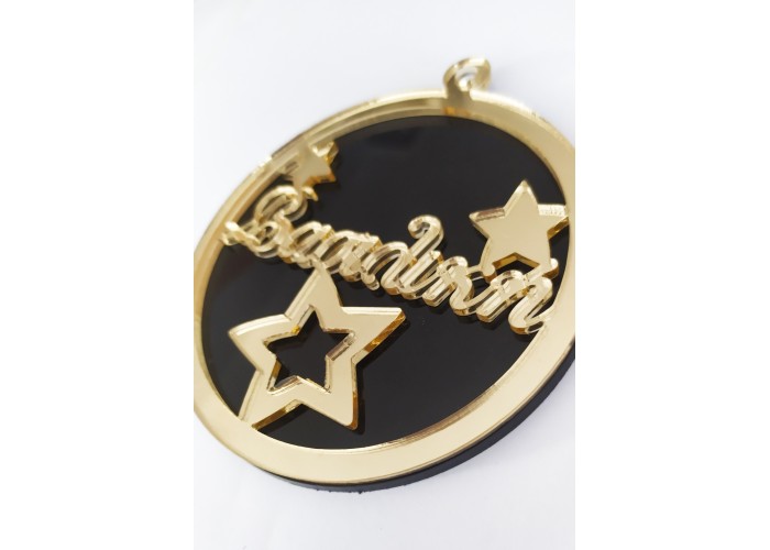 Double Plexiglass Μπάλα Με Όνομα Black - Gold Double Plexiglass Μπάλα Με Όνομα Black - Gold