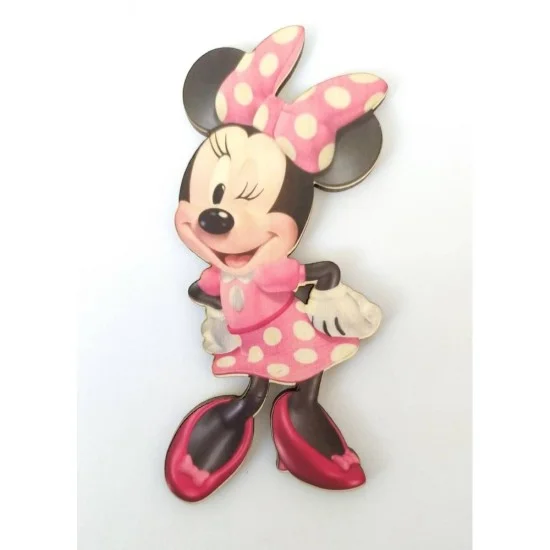 Ξύλινη Θεματική Βάση Λαμπάδας Minnie Με Έγχρωμη Εκτύπωση Σε Ξύλο 30cm