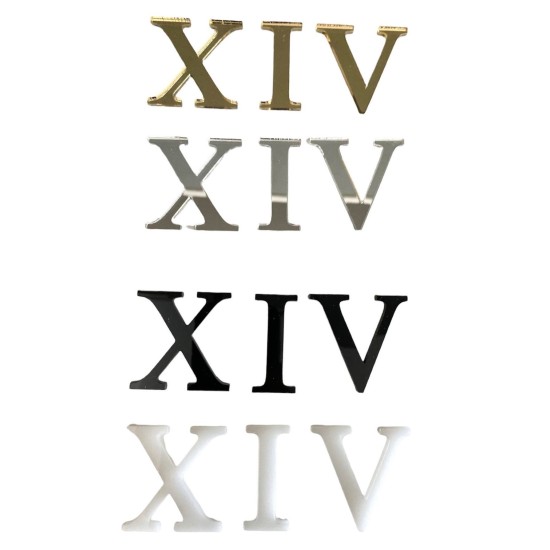 Λατινικοί Αριθμοί Ρολογιού Plexiglass 5cm Λατινικοί Αριθμοί Ρολογιού Plexiglass 5cm