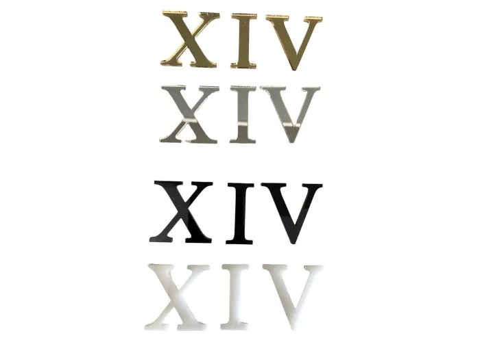 Λατινικοί Αριθμοί Ρολογιού Plexiglass 4cm Λατινικοί Αριθμοί Ρολογιού Plexiglass 4cm