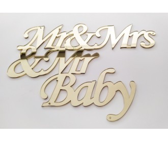 Plexiglass Επιγραφή Mr Mrs Baby Plexiglass Επιγραφή Mr Mrs Baby