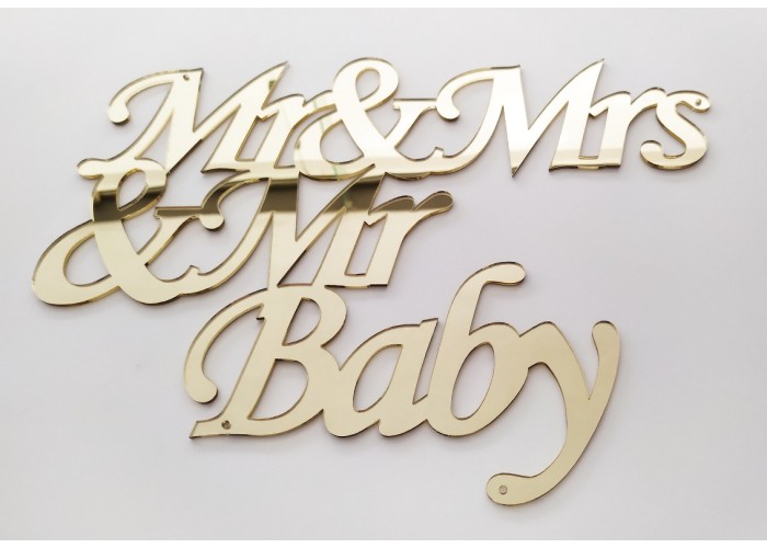 Plexiglass Επιγραφή Mr Mrs Baby Plexiglass Επιγραφή Mr Mrs Baby