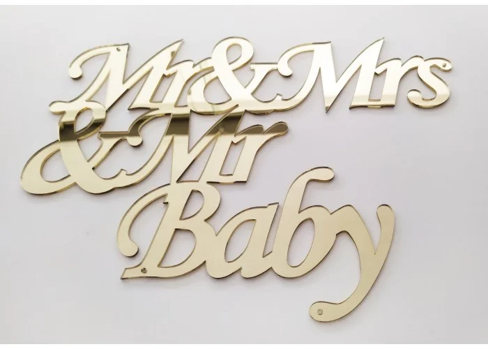Plexiglass Επιγραφή Mr Mrs Baby