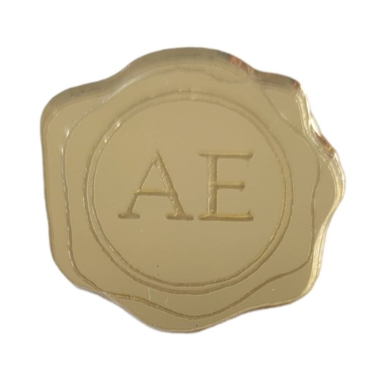 Plexiglass Σφραγίδα με αρχικά μονογράμματα 3cm Plexiglass Σφραγίδα με αρχικά μονογράμματα 3cm
