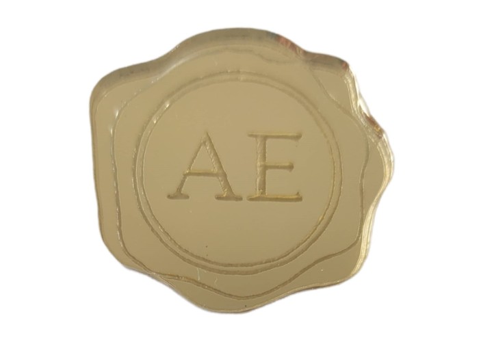 Plexiglass Σφραγίδα με αρχικά μονογράμματα 3cm Plexiglass Σφραγίδα με αρχικά μονογράμματα 3cm