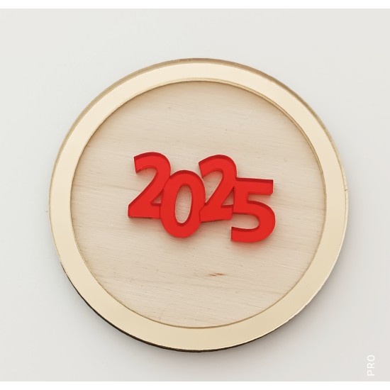 Γούρι από ξύλο και Plexiglass 2025 #3 Γούρι από ξύλο και Plexiglass 2025 #3