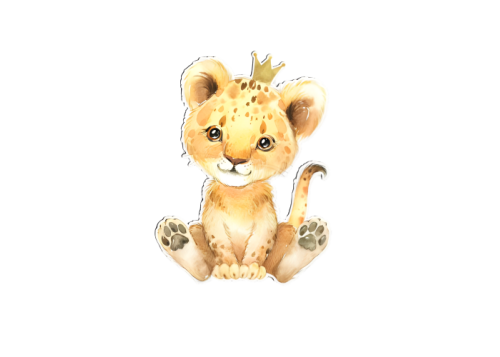 Baby Lion King εκτύπωση σε ξύλο Baby Lion King εκτύπωση σε ξύλο