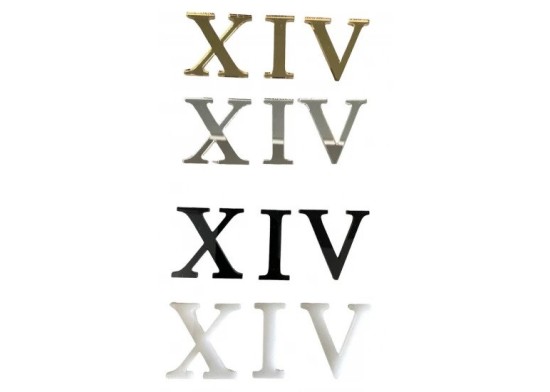 Λατινικοί Αριθμοί Ρολογιού Plexiglass 3cm Λατινικοί Αριθμοί Ρολογιού Plexiglass 3cm