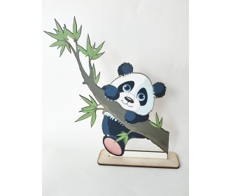 Ξύλινο έγχρωμο διακοσμητικό Panda #5 Ξύλινο έγχρωμο διακοσμητικό Panda #5