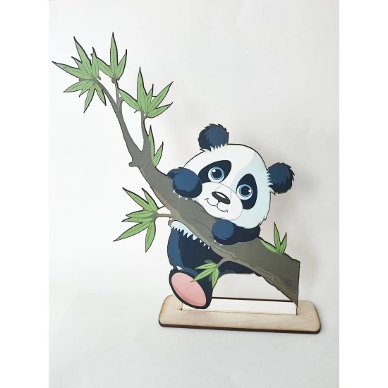 Ξύλινο έγχρωμο διακοσμητικό Panda #5 Ξύλινο έγχρωμο διακοσμητικό Panda #5
