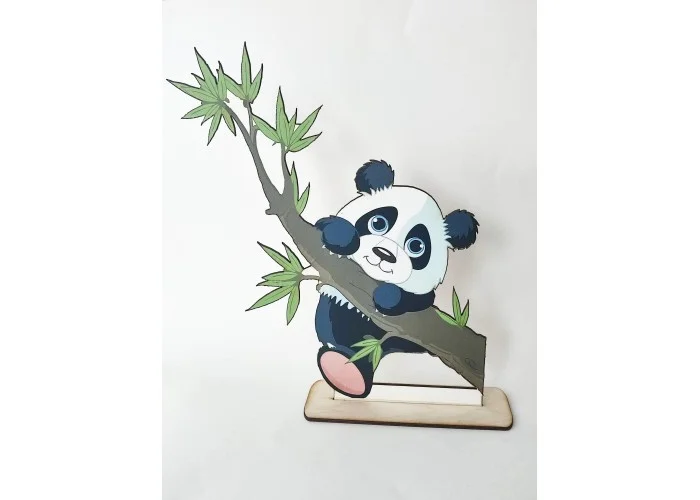 Ξύλινο έγχρωμο διακοσμητικό Panda #5 Ξύλινο έγχρωμο διακοσμητικό Panda #5