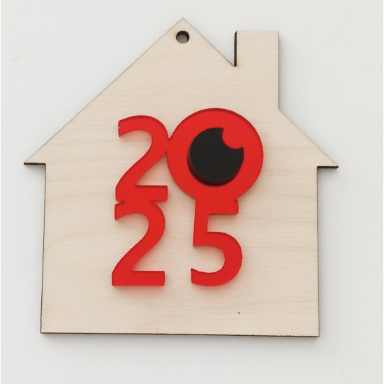 Σπιτάκι Ξύλινο Plexiglass 9cm 2025 #5 Σπιτάκι Ξύλινο Plexiglass 9cm 2025 #5