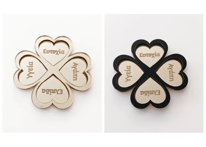 Plexiglass Τυχερό Τριφύλλι Γούρι 9cm#4