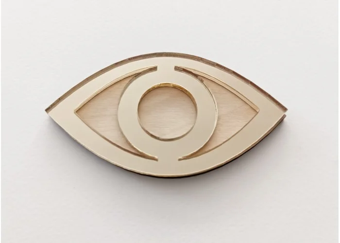 Μάτι από Plexiglass & ξύλο 9cm #3