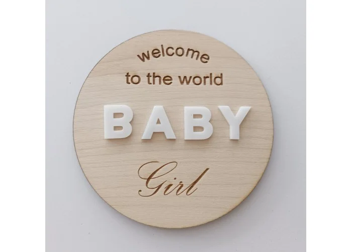Διακοσμητικο κοπτικο ξύλο & plexiglass Baby , 14 cm