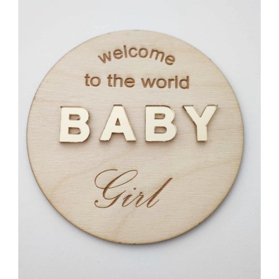 Διακοσμητικο κοπτικο ξύλο & plexiglass Baby , 14 cm Διακοσμητικο κοπτικο ξύλο & plexiglass Baby , 14 cm