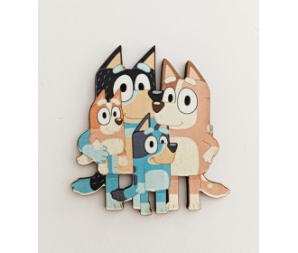 Ξύλινο διακοσμητικο Bluey family  Ξύλινο διακοσμητικο Bluey family