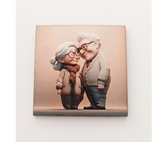 Ξύλινο διακοσμητικό παππούς και γιαγιά #3