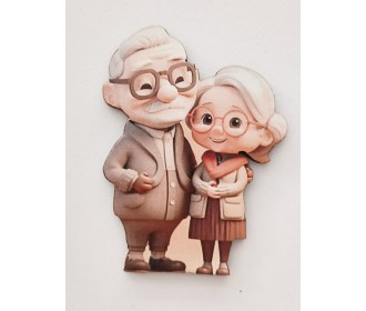 Ξύλινο διακοσμητικό παππούς και γιαγιά #4