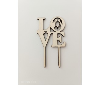 Cake topper για γαμήλια τούρτα Love  ύψος 15εκ  Cake topper για γαμήλια τούρτα Love  ύψος 15εκ