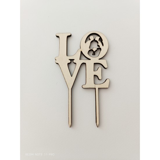 Cake topper για γαμήλια τούρτα Love ύψος 15εκ Cake topper για γαμήλια τούρτα Love ύψος 15εκ