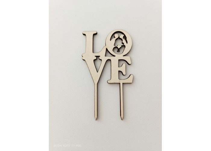 Cake topper για γαμήλια τούρτα Love ύψος 15εκ Cake topper για γαμήλια τούρτα Love ύψος 15εκ
