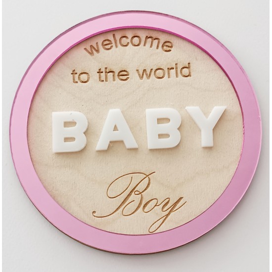 Διακοσμητικο Κοπτικο Ξύλο & Plexiglass Baby , 14 Cm #2 Διακοσμητικο Κοπτικο Ξύλο & Plexiglass Baby , 14 Cm #2